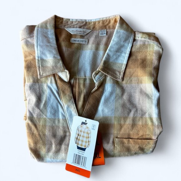 Weatherproof Vintage Women's Flannel Shirt Yellow size XXL - Picture 5 of 9